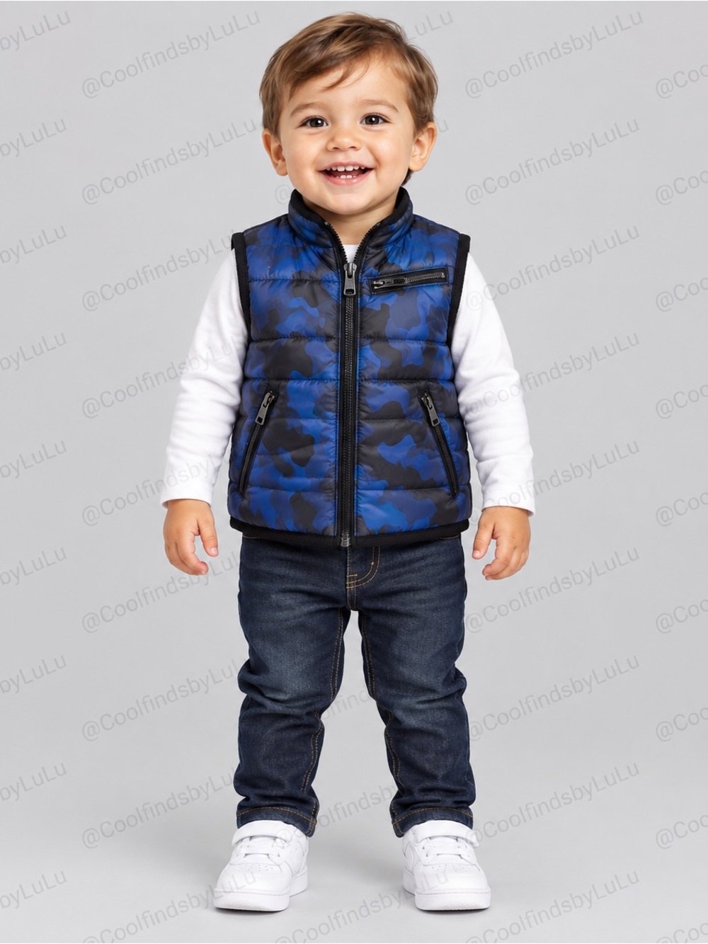 Urban Republic Toddler Blue Camouflage Puffer Vest Size 24 Months